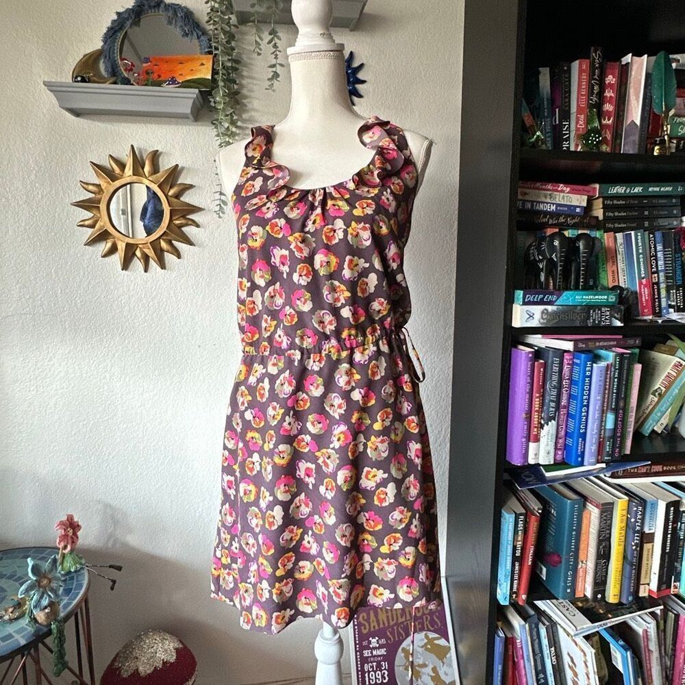 Bar III size XXS purple floral print dress sleeveless